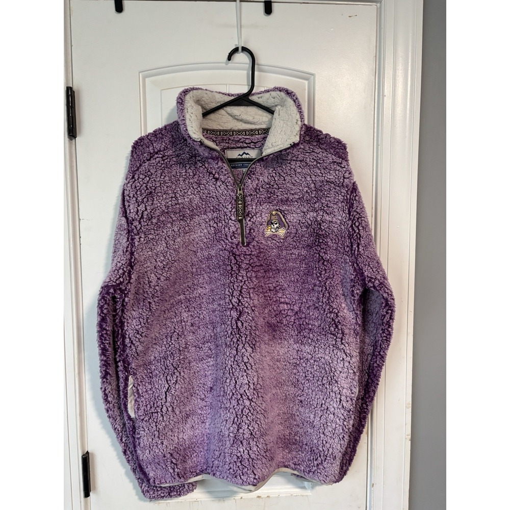 Summit East Carolina Pirate Sweater Women M Purple Fleece Quarter Zip Pullover